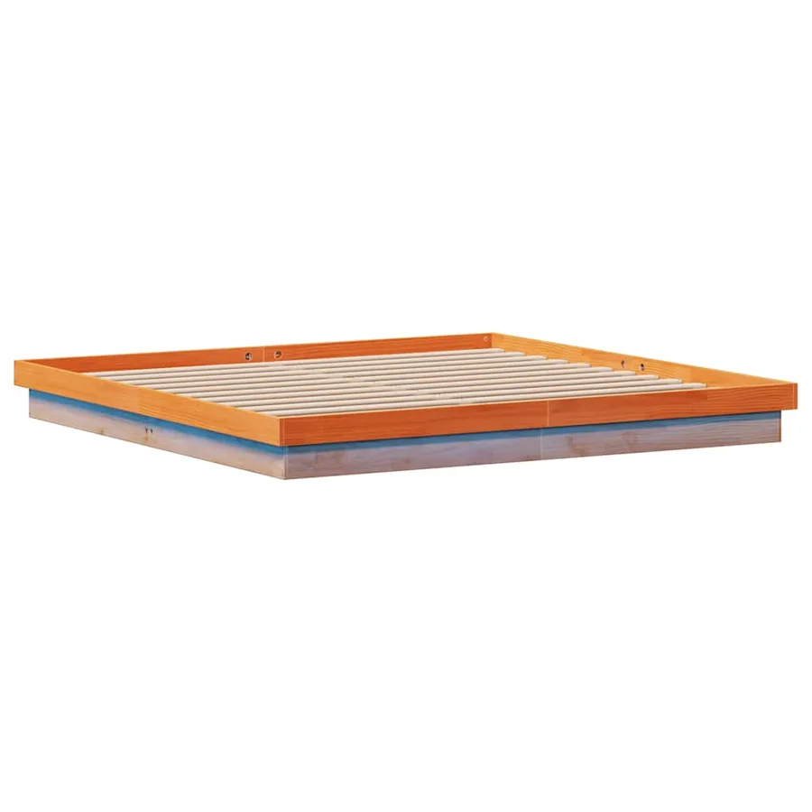 Cadre de lit à LED sans matelas 200x200 cm bois massif - 6