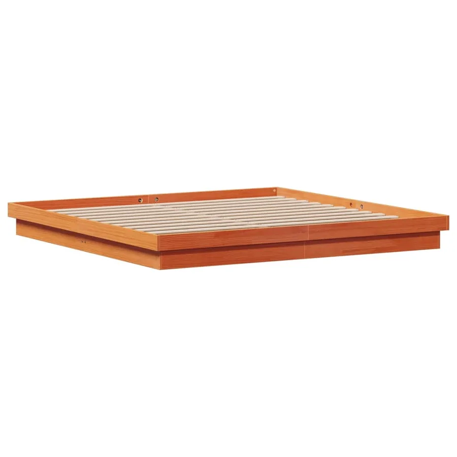 Cadre de lit à LED sans matelas 200x200 cm bois massif - 9