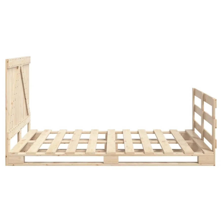 Cadre de lit sans matelas avec tête de lit bois massif - 8