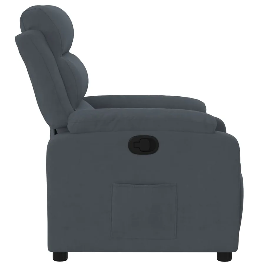 Fauteuil inclinable Gris foncé Velours - 7