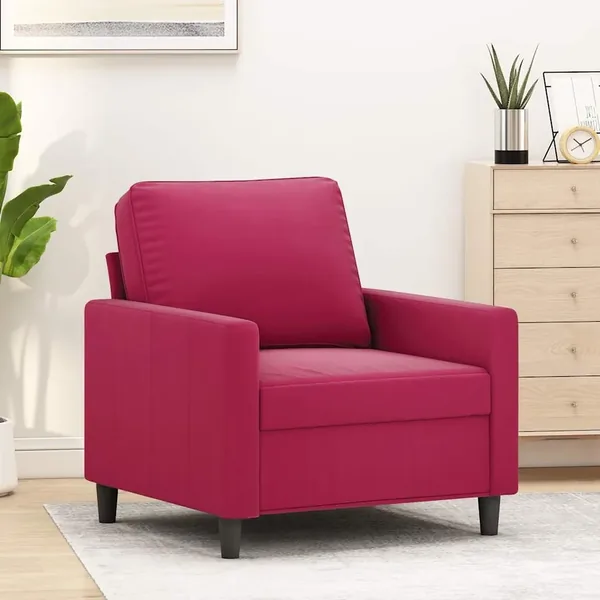 Fauteuil Rouge bordeaux 60 cm Velours