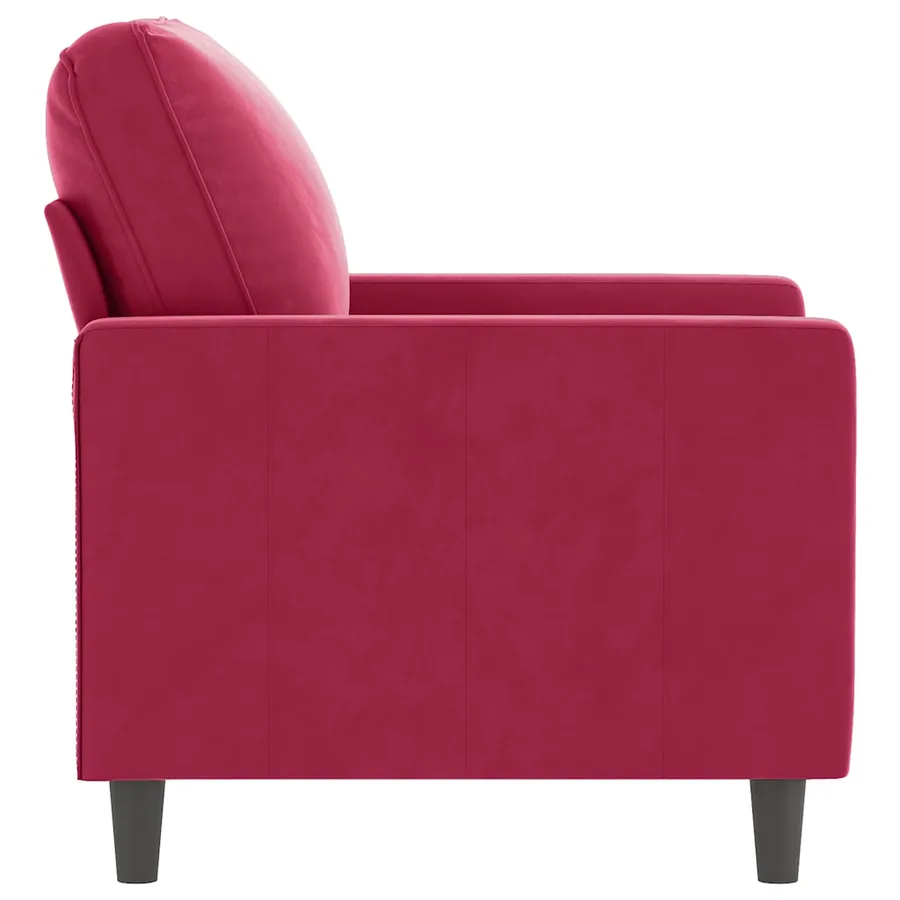 Fauteuil Rouge bordeaux 60 cm Velours - 4