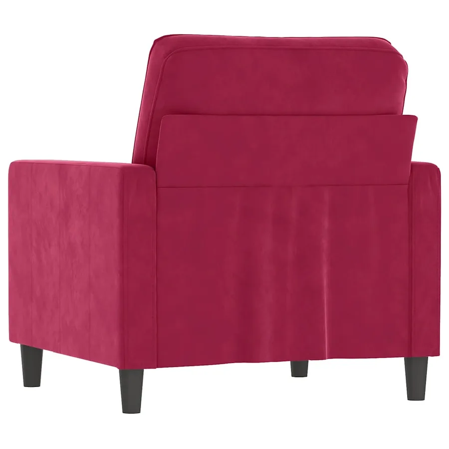 Fauteuil Rouge bordeaux 60 cm Velours - 5