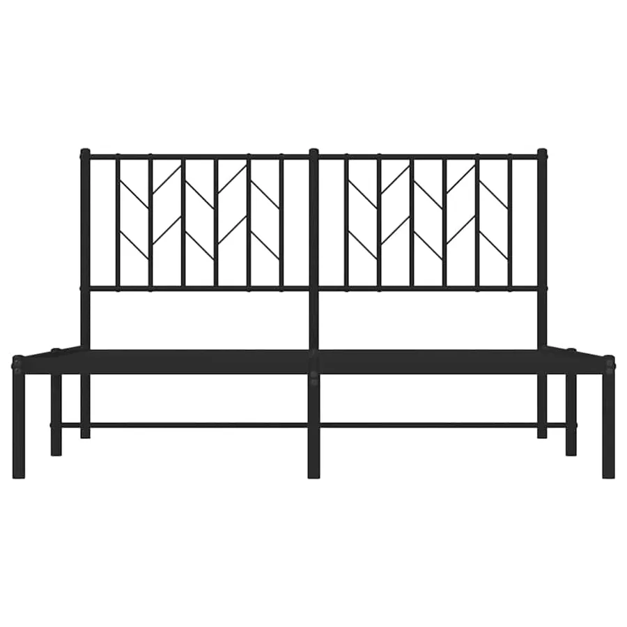 Cadre de lit métal sans matelas avec tête de lit noir 140x190cm - 5