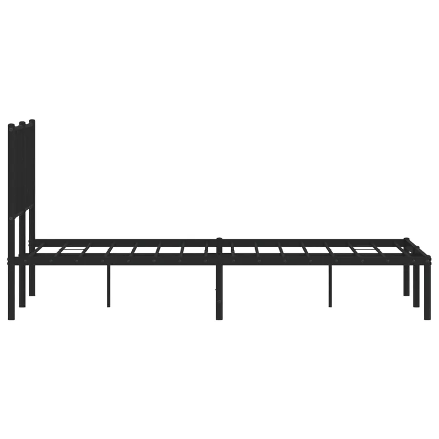 Cadre de lit métal sans matelas avec tête de lit noir 140x190cm - 6
