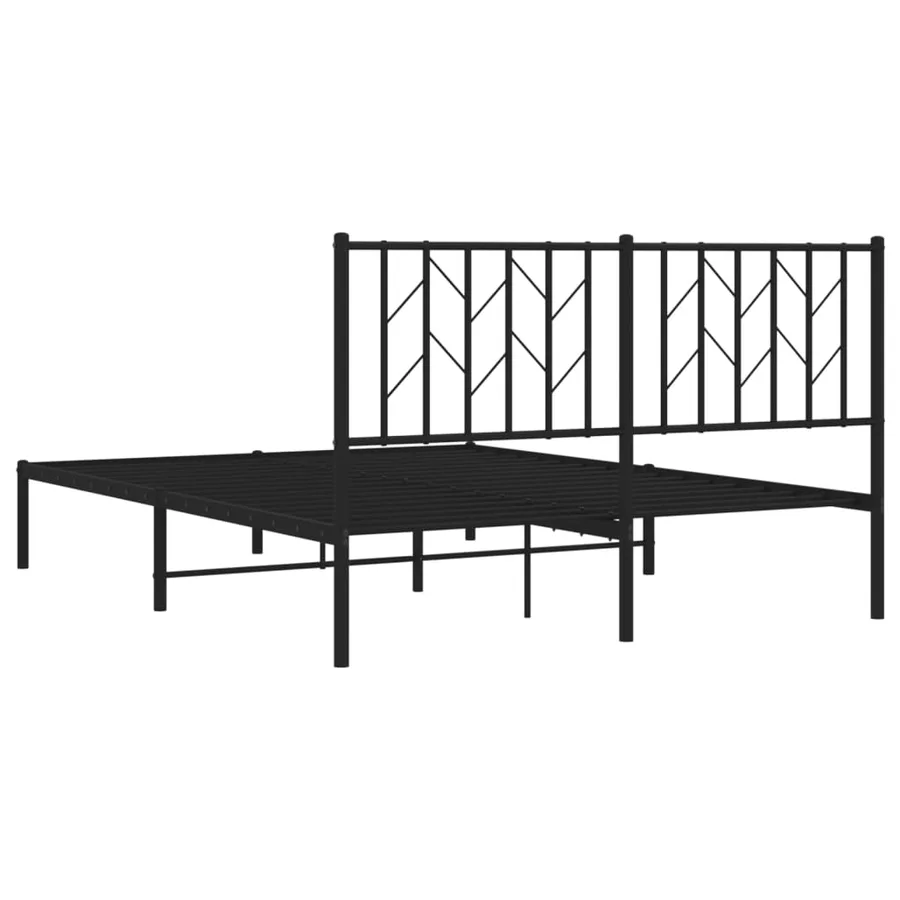 Cadre de lit métal sans matelas avec tête de lit noir 140x190cm - 7