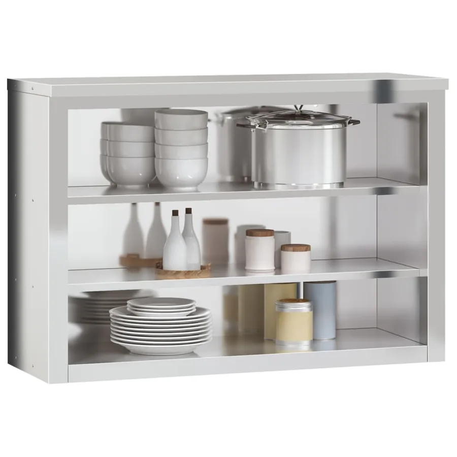 Armoire murale de cuisine avec étagères acier inoxydable - 4