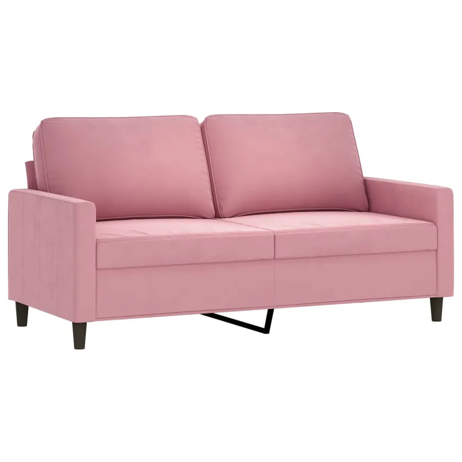 Ensemble de canapés 2 pcs avec coussins Rose Velours - 4