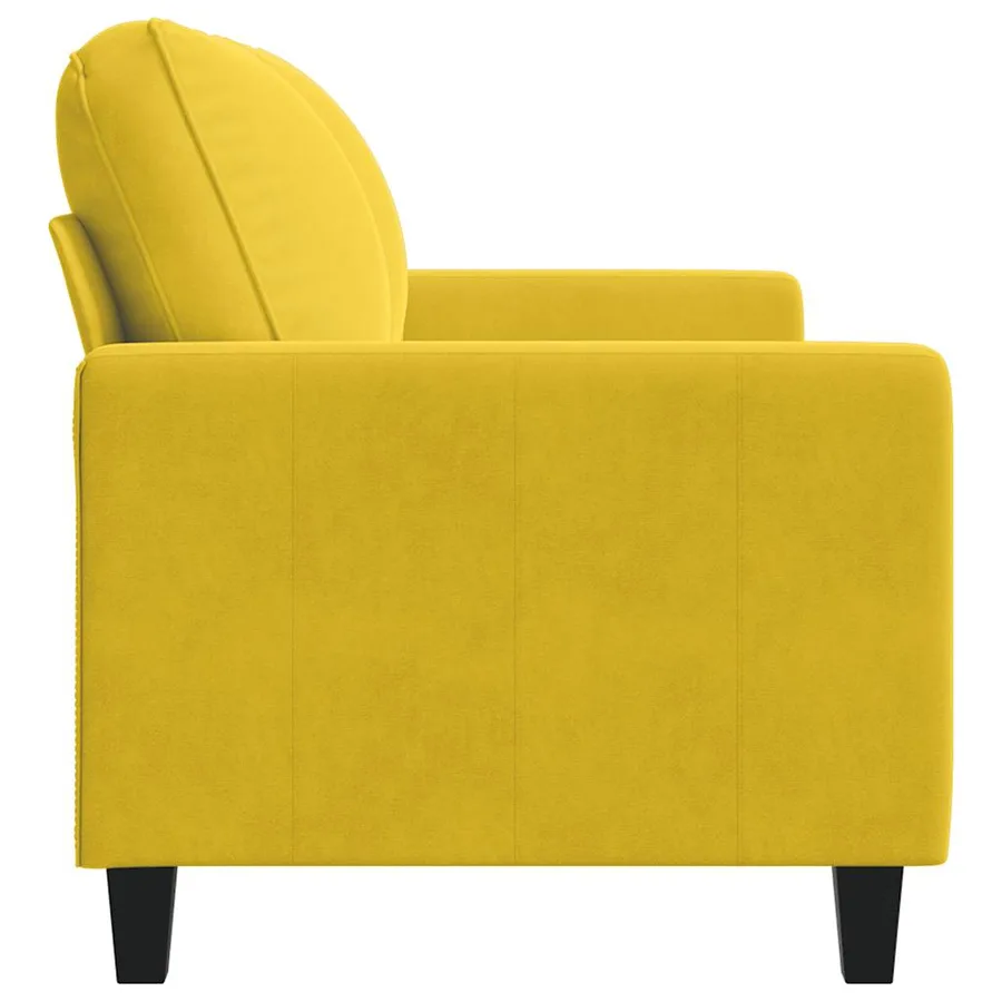 Canapé à 2 places Jaune 140 cm Velours - 5