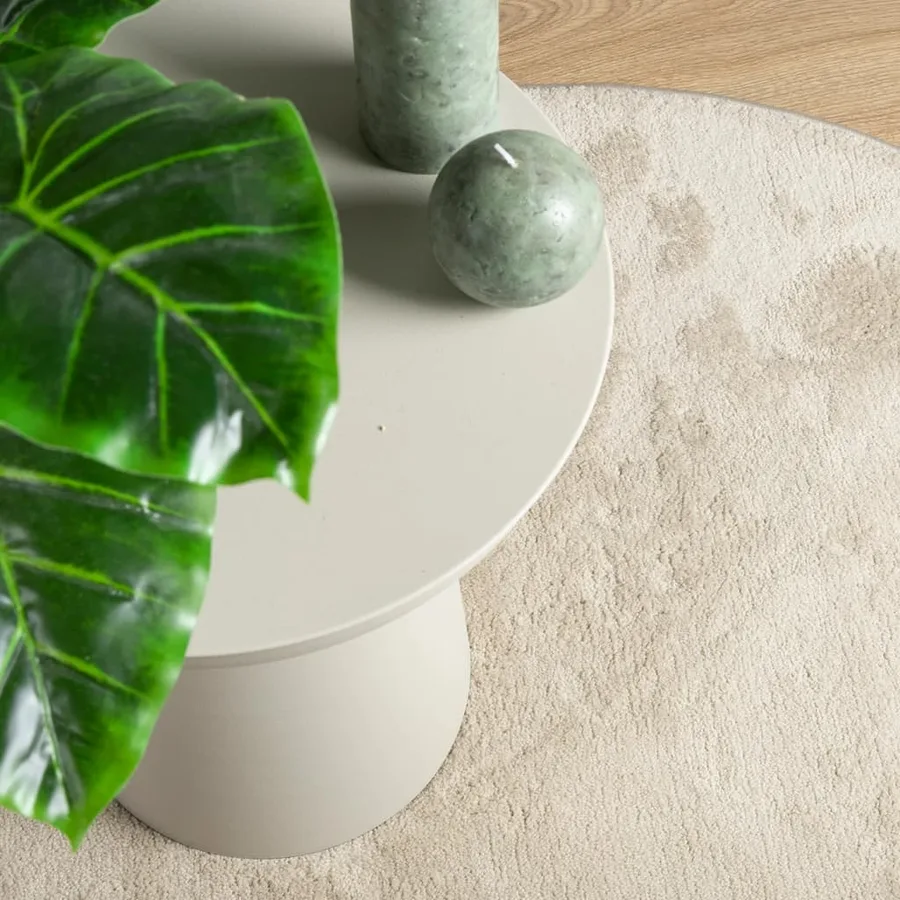 Tapis OVIEDO à poils courts beige Ø 120 cm - 7