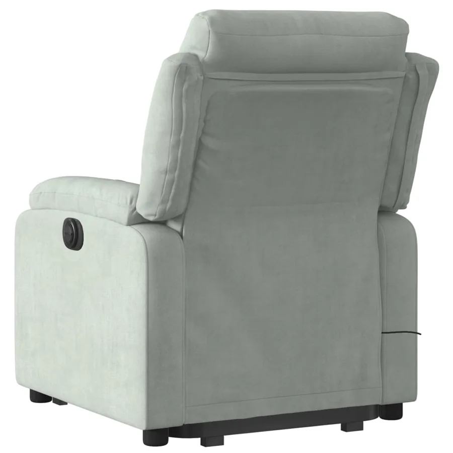 Fauteuil inclinable de massage électrique gris clair velours - 5