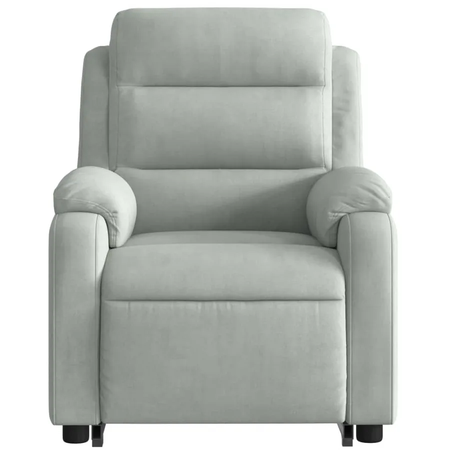 Fauteuil inclinable de massage électrique gris clair velours - 9