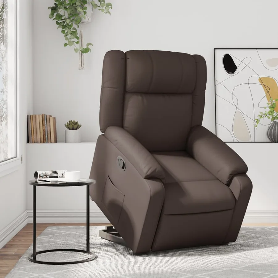 Fauteuil inclinable marron similicuir - 15