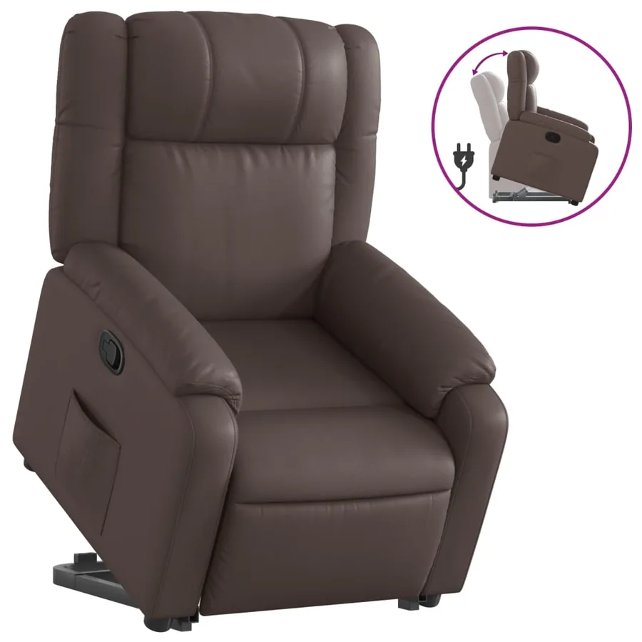Fauteuil inclinable marron similicuir - 2