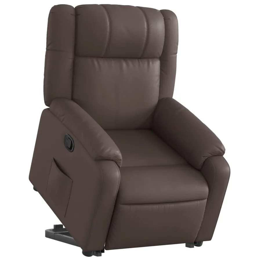 Fauteuil inclinable marron similicuir - 3