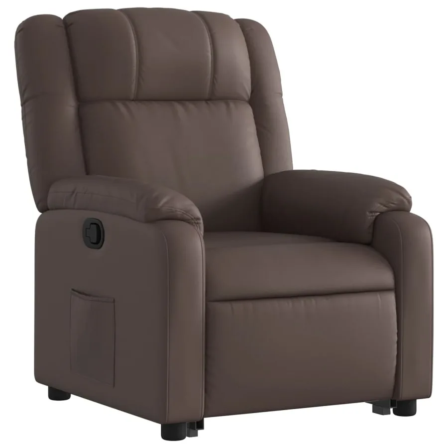 Fauteuil inclinable marron similicuir - 4