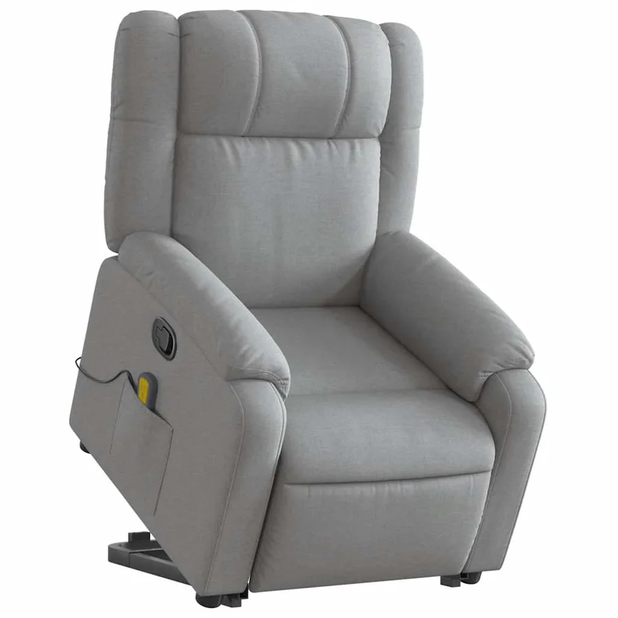 Fauteuil de massage inclinable Gris clair Tissu - 3