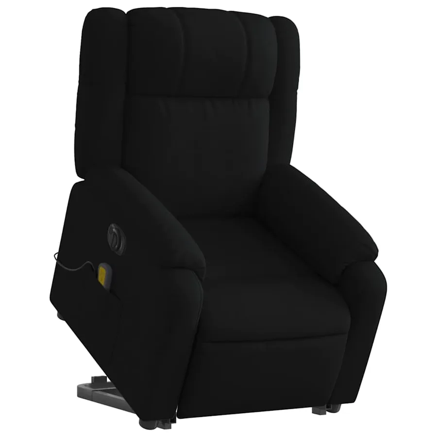 Fauteuil inclinable de massage électrique Noir Tissu - 3