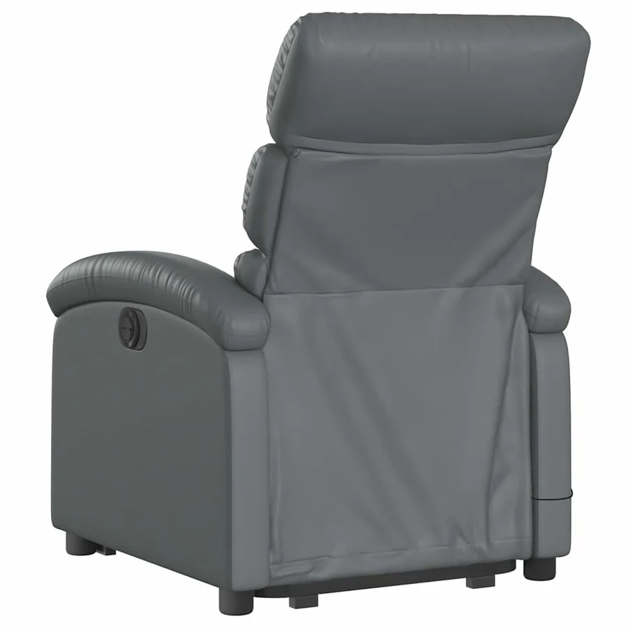 Fauteuil inclinable de massage électrique gris similicuir - 5