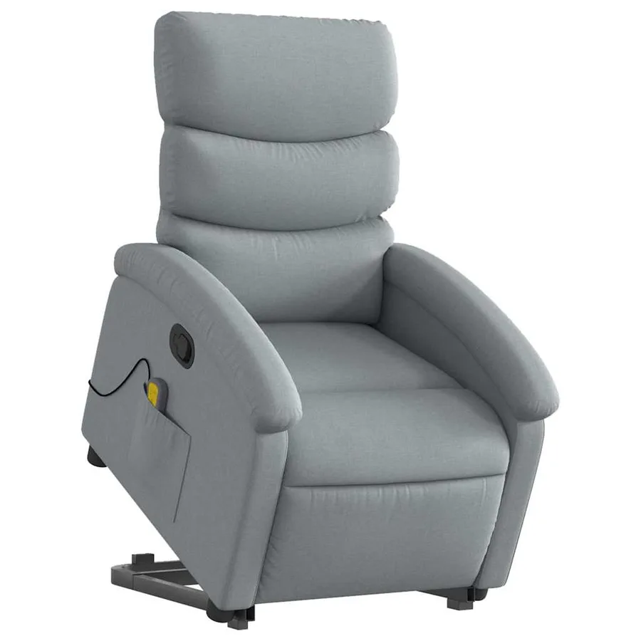 Fauteuil de massage inclinable Gris clair Tissu - 3