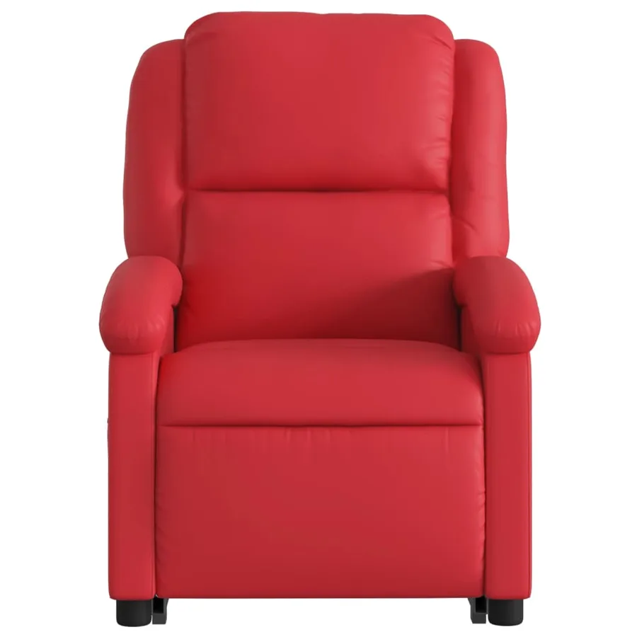 Fauteuil inclinable de massage électrique rouge similicuir - 9