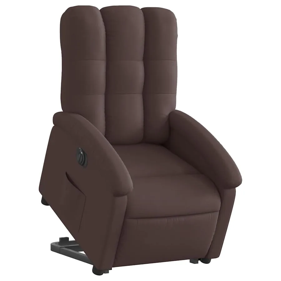 Fauteuil inclinable électrique marron foncé tissu - 3