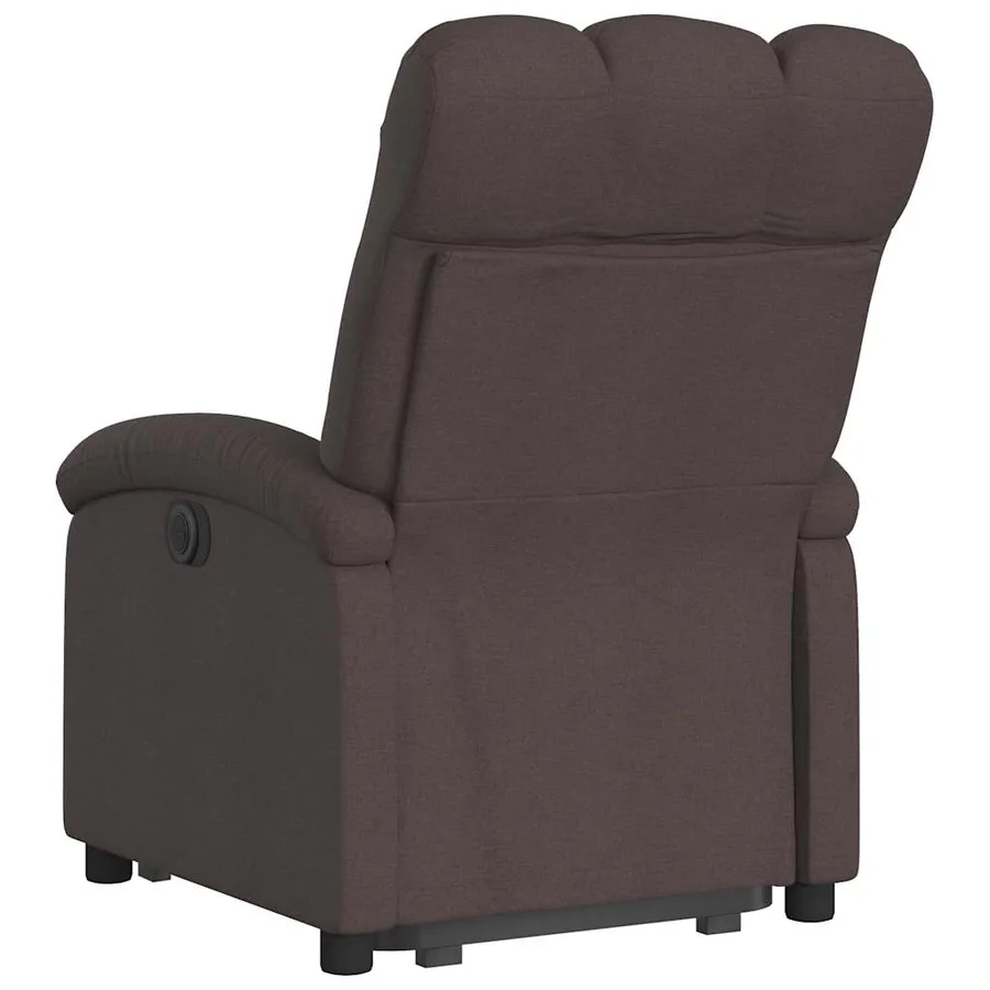 Fauteuil inclinable électrique marron foncé tissu - 5