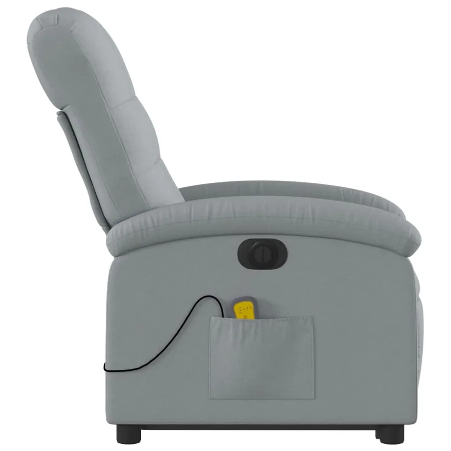 Fauteuil inclinable de massage électrique Gris clair Tissu - 10
