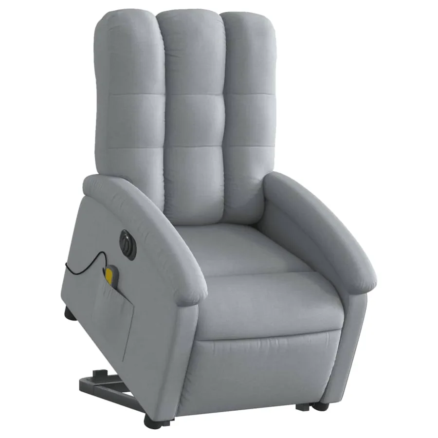 Fauteuil inclinable de massage électrique Gris clair Tissu - 3