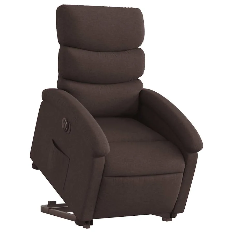 Fauteuil inclinable électrique marron foncé tissu - 3