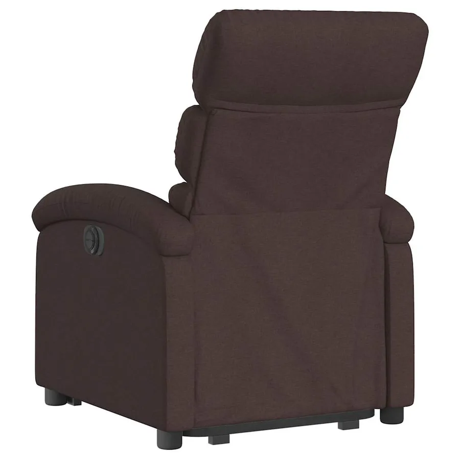Fauteuil inclinable électrique marron foncé tissu - 5