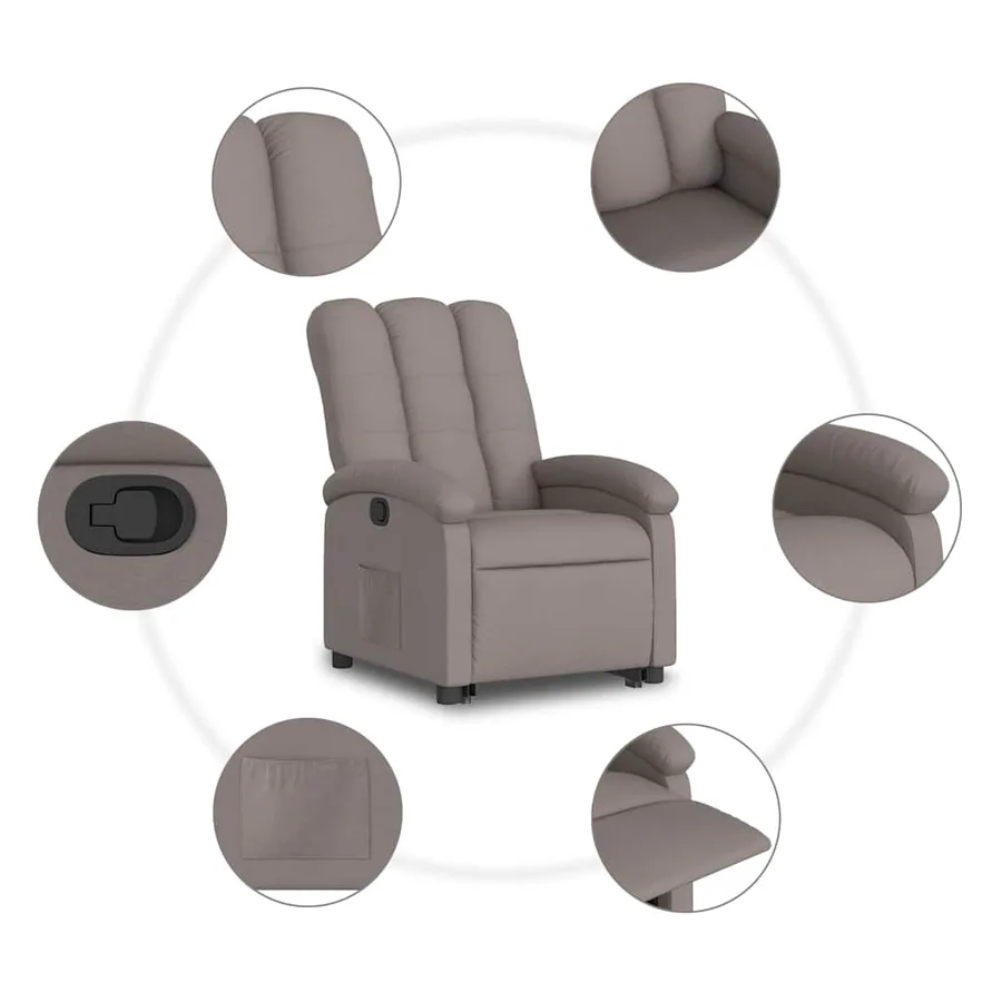 Fauteuil inclinable taupe tissu - 10