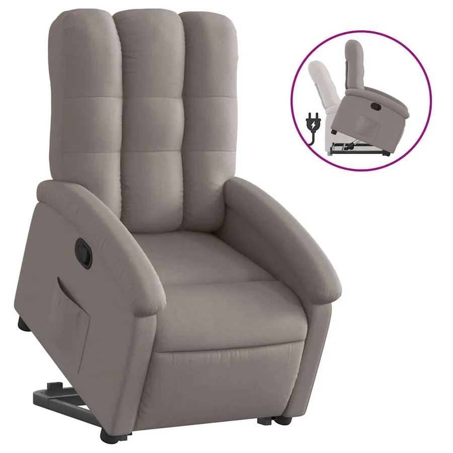 Fauteuil inclinable taupe tissu - 2