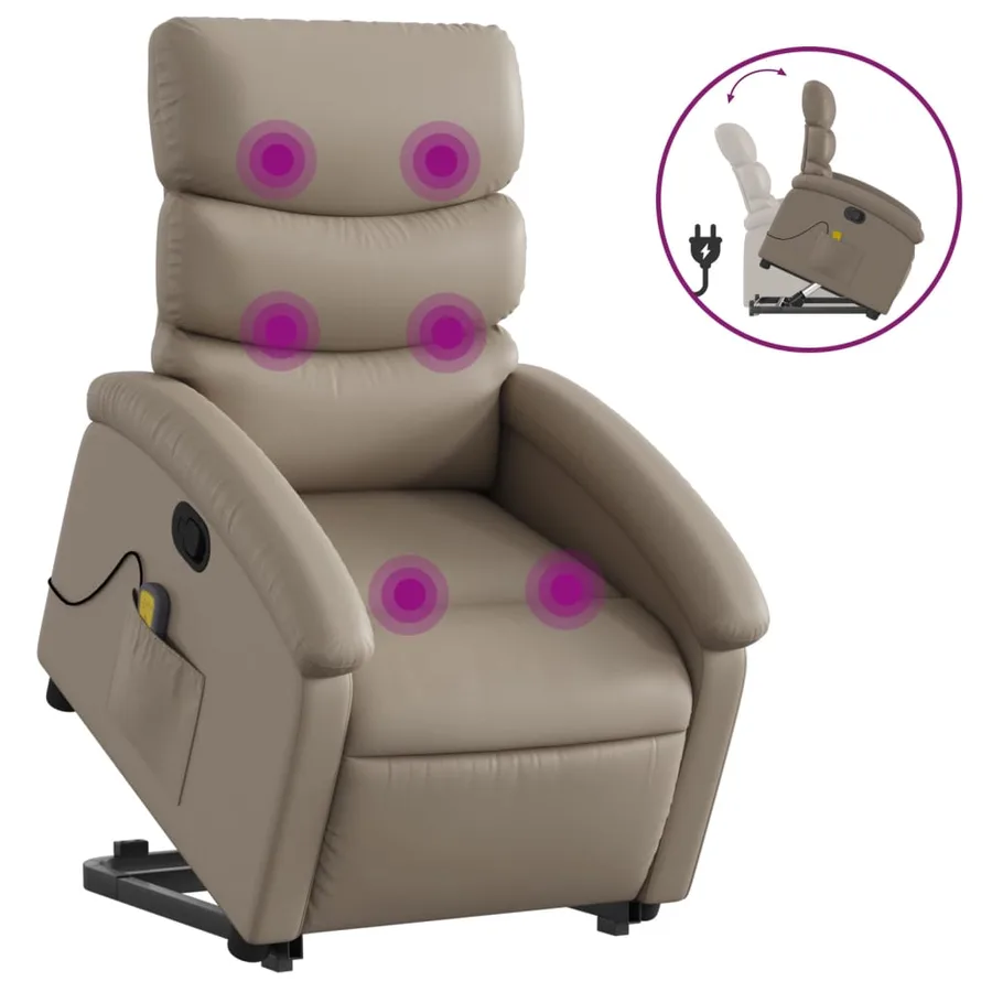 Fauteuil inclinable de massage Cappuccino Similicuir - 2