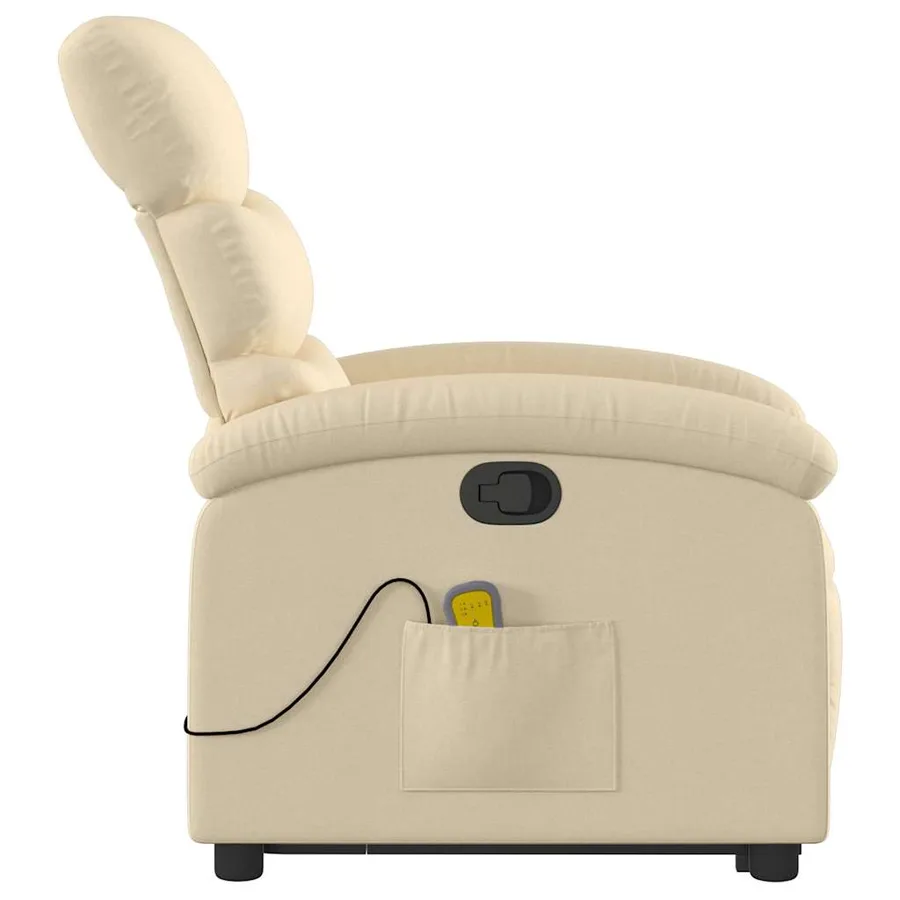Fauteuil inclinable de massage Crème Tissu - 10