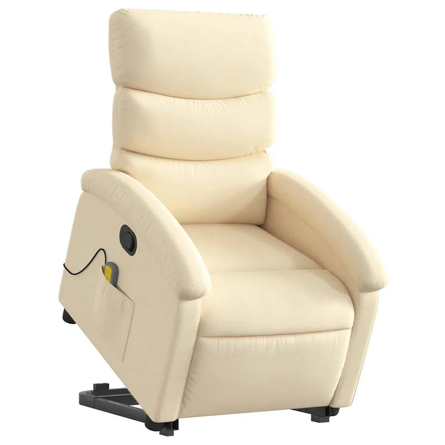 Fauteuil inclinable de massage Crème Tissu - 3