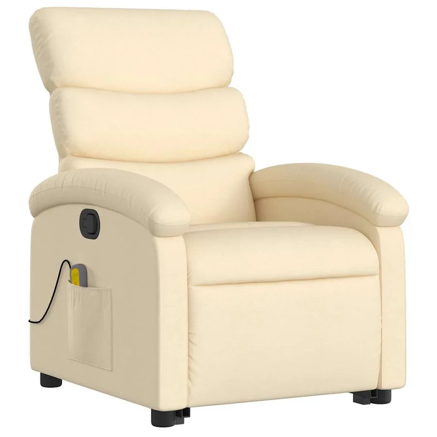 Fauteuil inclinable de massage Crème Tissu - 4