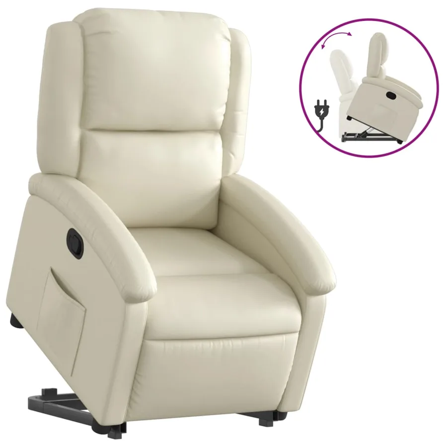 Fauteuil inclinable Crème Similicuir - 2
