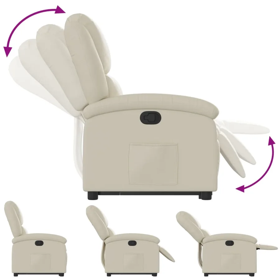 Fauteuil inclinable Crème Similicuir - 7