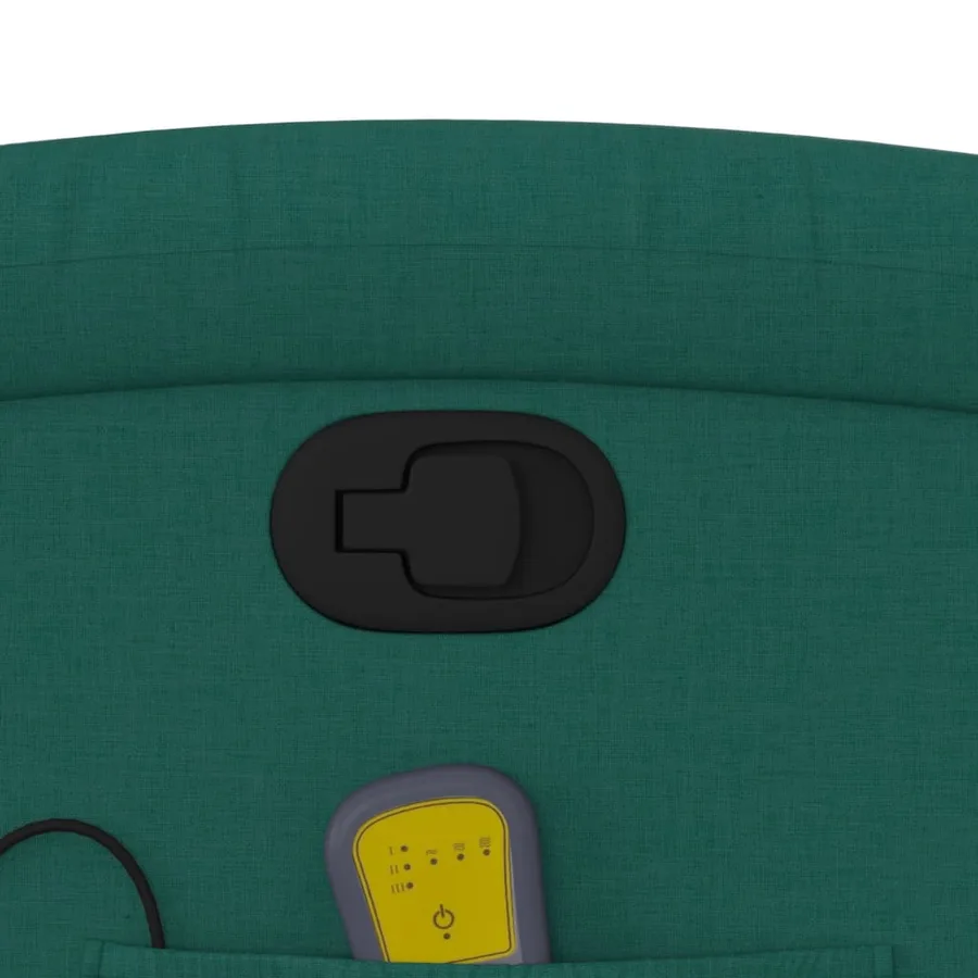 Fauteuil inclinable de massage Vert foncé Tissu - 12