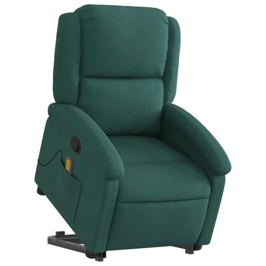 Fauteuil inclinable de massage Vert foncé Tissu - 3