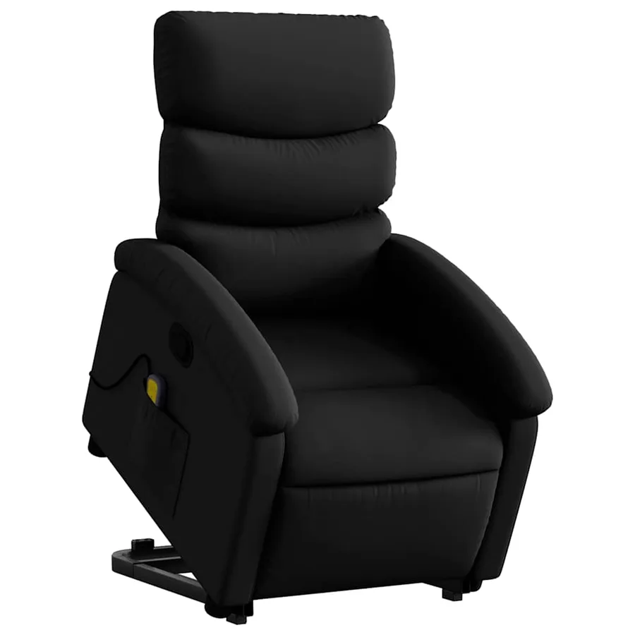 Fauteuil inclinable de massage Noir Similicuir - 3