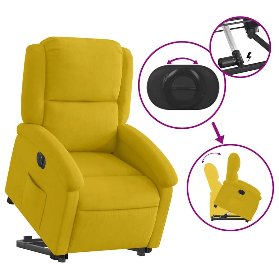 Fauteuil inclinable électrique jaune Velours - 11