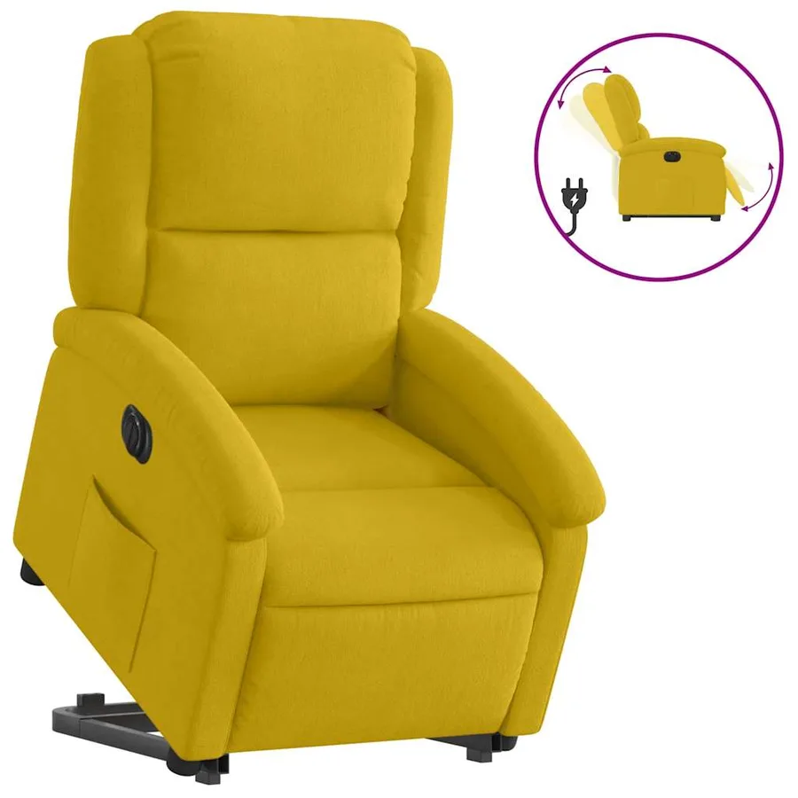 Fauteuil inclinable électrique jaune Velours - 2