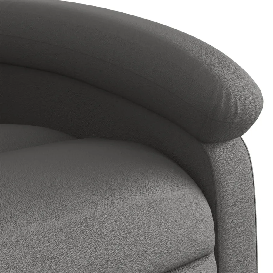 Fauteuil inclinable électrique gris cuir véritable - 12