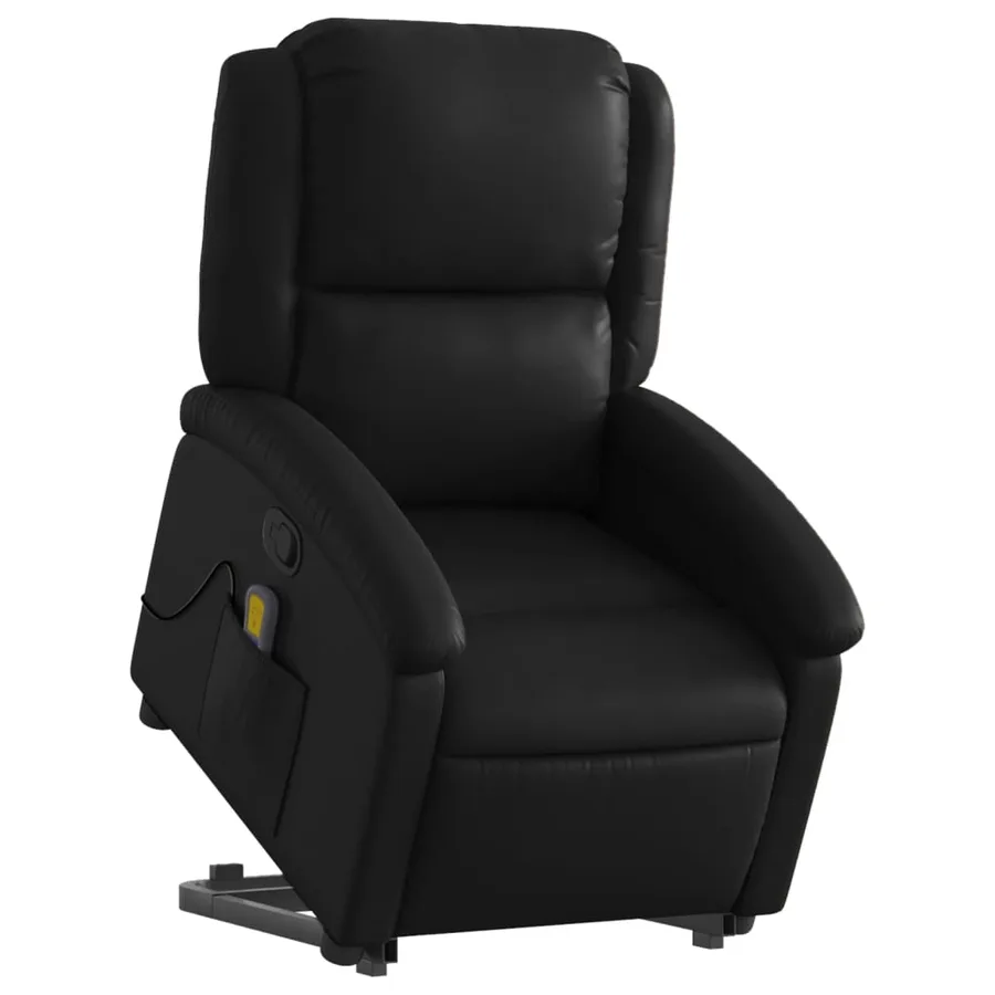 Fauteuil inclinable de massage Noir Similicuir - 3