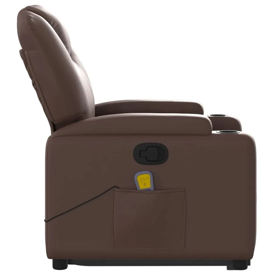 Fauteuil inclinable de massage Marron Similicuir - 10