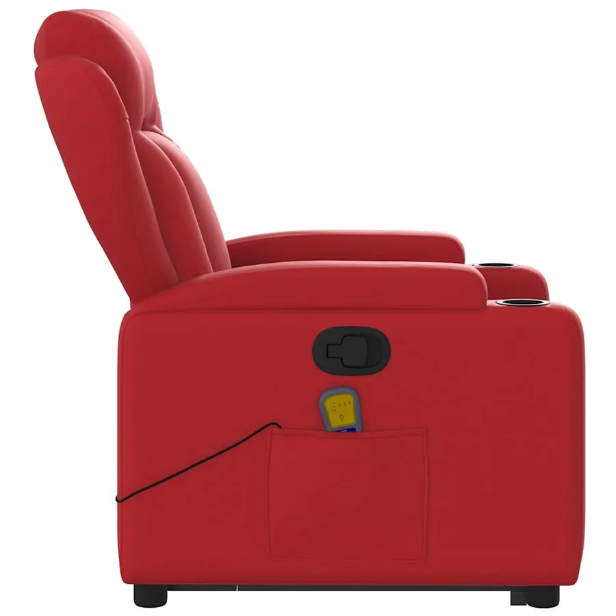 Fauteuil inclinable de massage Rouge Similicuir - 10