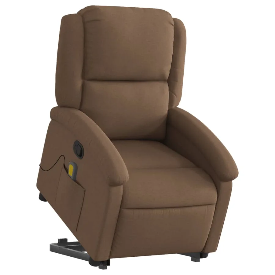 Fauteuil de massage inclinable Marron Tissu - 3