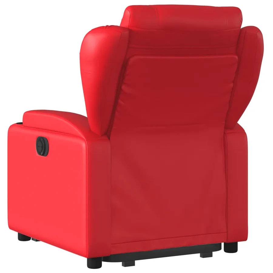 Fauteuil inclinable électrique rouge similicuir - 5